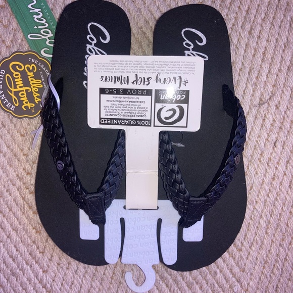 Cobian Black Braided Flip Flops - Picture 1 of 4